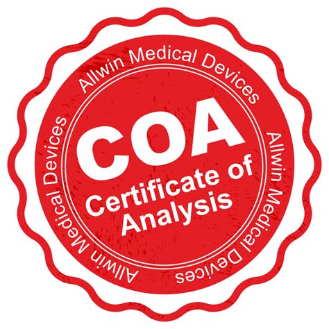 Certificate of Analysis(COA) - Allwin Medical