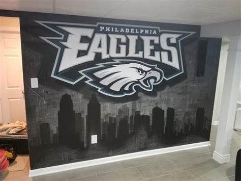 Eagles Mural, Philadelphia Eagles, Man Cave Decor, Eagles Decor, Hand ...