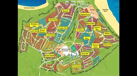 Map Of Devon Cliffs Caravan Park Layout