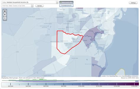 Tillmans Corner, Alabama (AL) income map, earnings map, and wages data