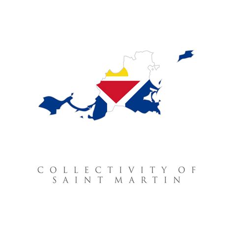 Collectivity of Saint Martin flag map. The flag of the country in the ...