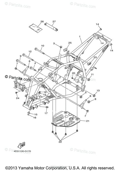 Yamaha ATV 2008 OEM Parts Diagram for FRAME | Partzilla.com