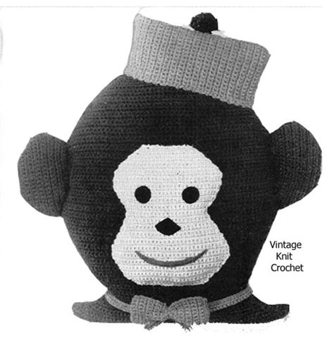 Crochet Monkey Toy Pillow Pattern, Jocko