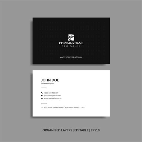 Minimalist black business card template 1868135 Vector Art at Vecteezy