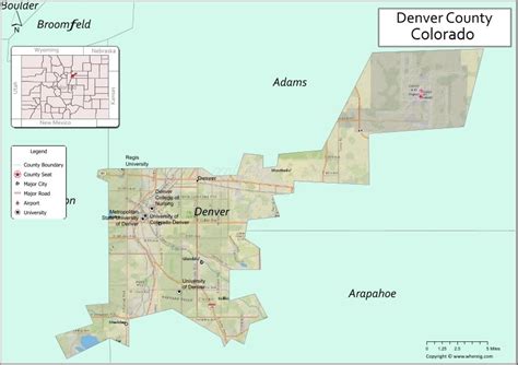 City and County of Denver Map, Coloradoa - Where is Located, Cities