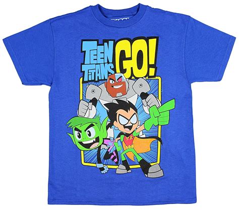 Teen Titans GO! Boys' Trio T-Shirt (X-Small) Royal Blue: Amazon.in ...