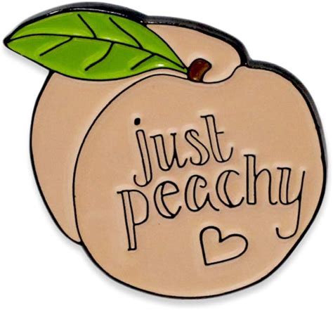 Amazon.com: Just Peachy Peach Emoji Enamel Pin– 1 Pin: Clothing, Shoes ...