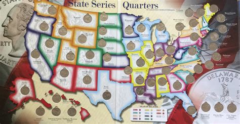 My Coins Collection: USA 50 States and 6 Territories Quarters Map Album