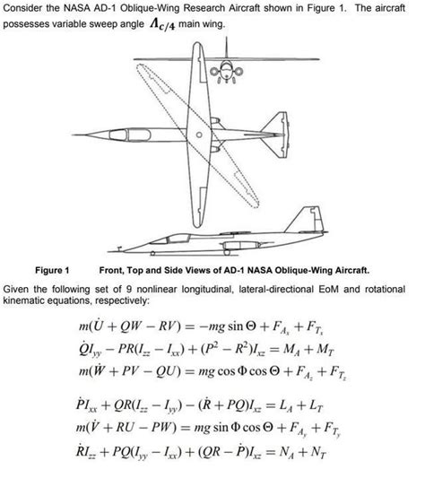 Consider the NASA AD-1 Oblique-Wing Research Aircraft | Chegg.com