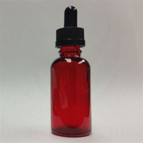 1oz Red Glass Bottle - Boston Round eLiquid 30ml Heartlandvapes Wholesale