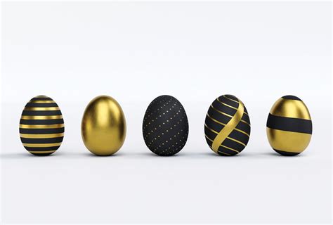 Modern black and gold Easter eggs / Easter / Postcards / Postallove ...