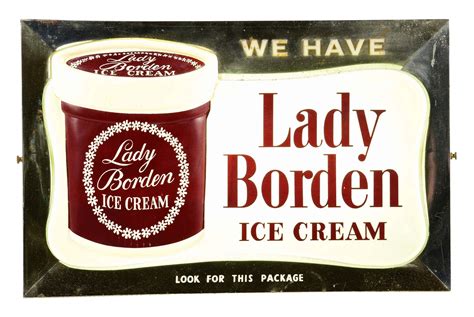 Lot Detail - LADY BORDEN ICE CREAM LIGHT-UP SIGN IN THE ORIGINAL BOX.