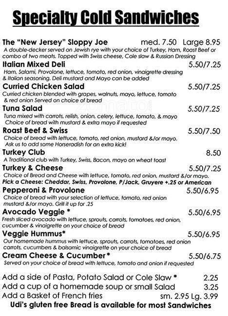 Menu at New World Deli cafe, Austin