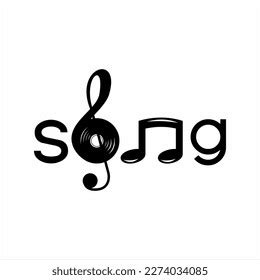 Song Word Design Illustration Treble Clef Stock Vector (Royalty Free ...