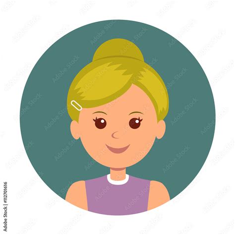 Avatar girls icon vector. Woman icon illustration. Face of female icons ...