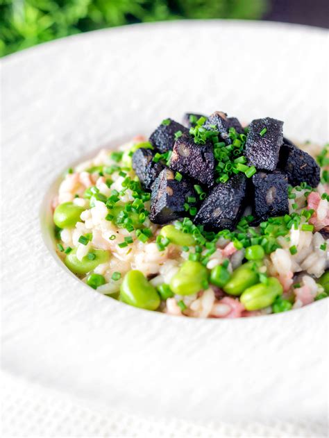 Black Pudding Risotto with Bacon and Peas - Krumpli