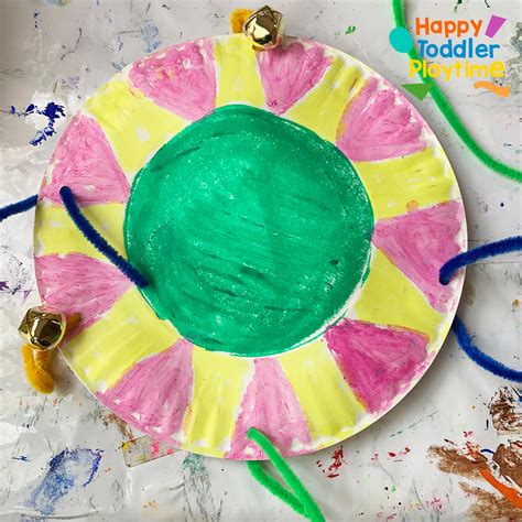 DIY Tambourine Craft for Kids - Happy Toddler Playtime