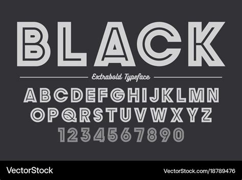 Extra bold decorative font design alphabet Vector Image