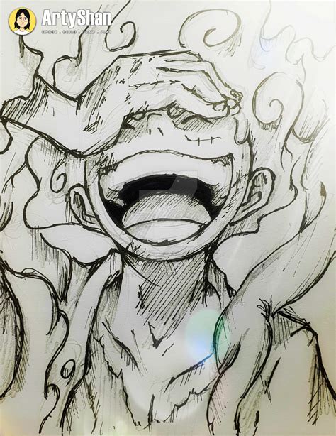 Luffy Gear 5 (One Piece) sketch by artyshandls on DeviantArt