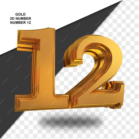 Premium PSD | Number 12 gold luxury