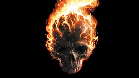 digital Art, Black Background, Minimalism, Skull, Teeth, Fire, Ghost ...