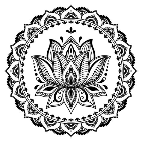 Easy Lotus Flower Mandala Coloring Pages Coloring Pages