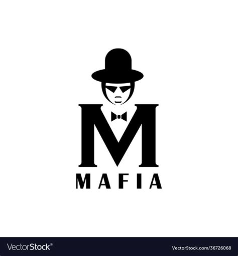 Letter m logo man in hat design Royalty Free Vector Image