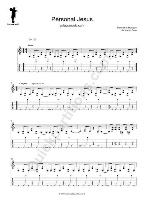 Personal Jesus By Depeche Mode Guitar Tab Digital Sheet Music | lupon ...