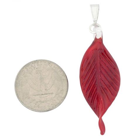 Murano Pendants | Murano Glass Red Leaf Pendant