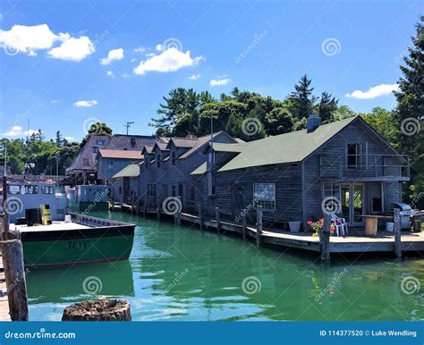 Fishtown, Leland, Michigan editorial image. Image of clear - 114377520