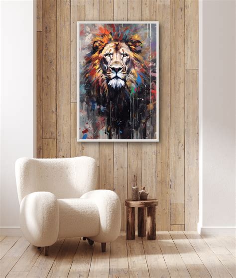 Lion Wall Art Abstract Lion Head Painting Canvas Prints - Etsy