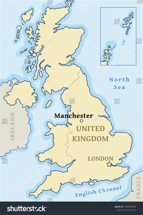 Manchester Map Location City Marked United Stock Vector (Royalty Free ...