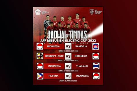 Jadwal Home dan Away Timnas Indonesia di Piala AFF 2022, JIS Masuk ...