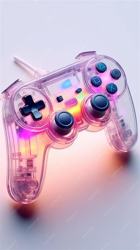 Premium AI Image | Gamepad colorful transparent plastic industry light ...