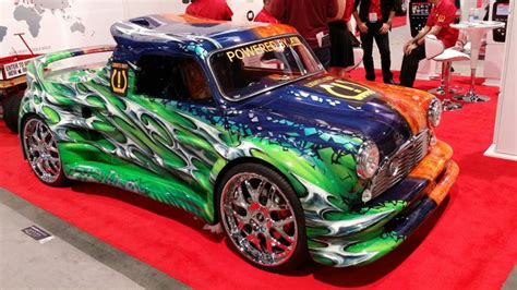 Great paint job on this custom car at the 2016 SEMA Show. It was at a ...