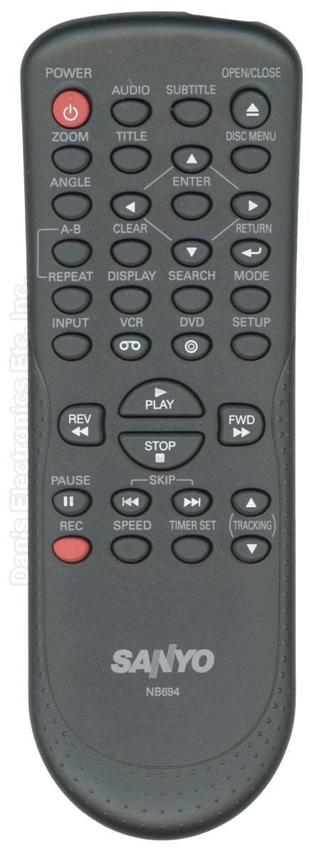 Buy SANYO NB694 -NB694UH DVD/VCR Combo Player Remote Control