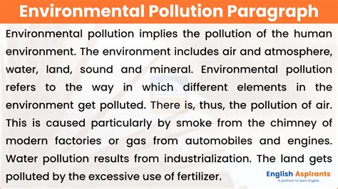 Environmental Pollution Paragraph | 100, 150, 200, 250 Words