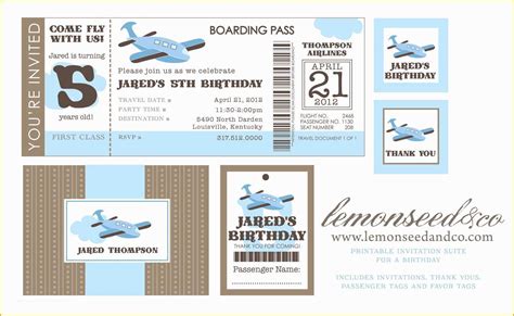 Plane Ticket Wedding Invitation Template Free Of Airline Ticket ...