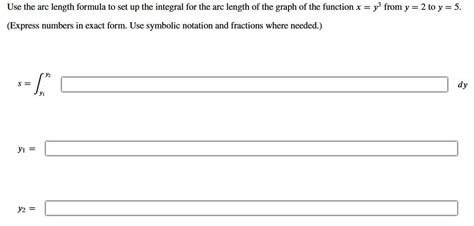 Solved Use the arc length formula to set up the integral for | Chegg.com