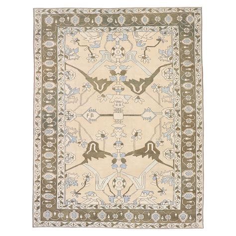 Vintage Turkish Oushak Rug with Modern Design in Neutral Colors For ...