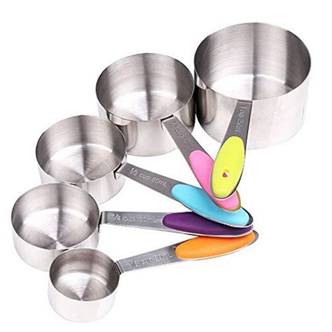 2018 New 5Pcs Stainless Steel Measuring Cup Round Head Baking Kitchen ...