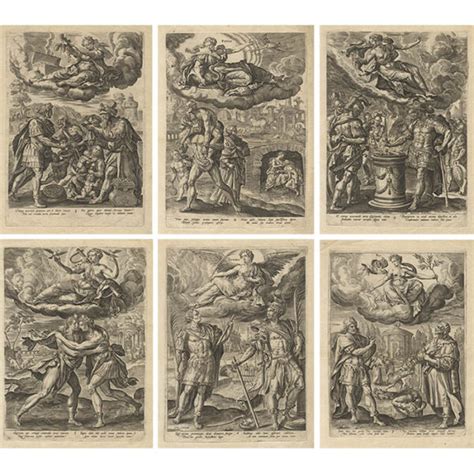 Old Masters, Allegory, Seven Virtues, Set of 7 Etchings, Antique, Dutch ...