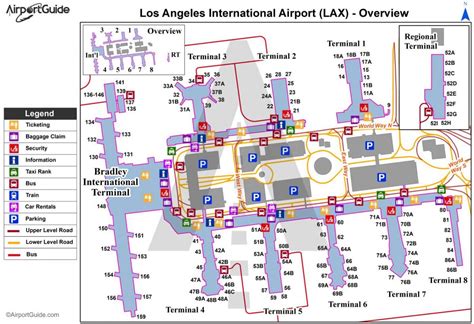 Lax gate map - Lax terminal gate map (California - USA)