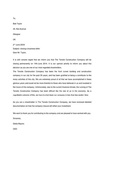 Closing Of A Business Letter Collection - Letter Template Collection