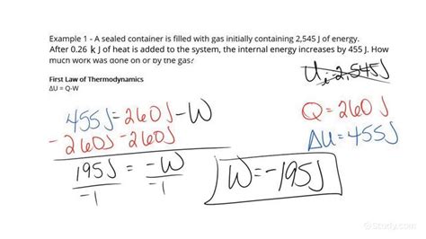 Using the First Law of Thermodynamics to Calculate Work Done | Physics ...