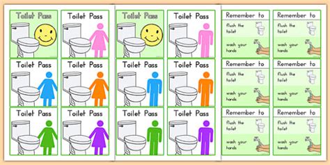 Toilet Passes (teacher made) - Twinkl