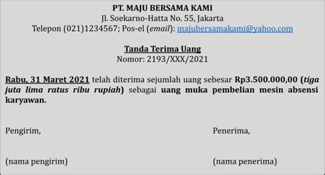 Contoh Tanda Terima yang Lengkap dan Benar - Akseleran Blog