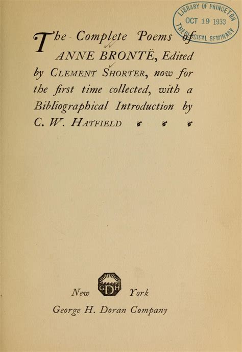 Complete poems of Anne Brontë | Anne bronte, Poems, Home poem