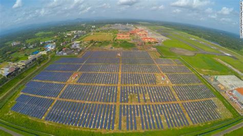 The first world's first solar-powered airport is in Cochin, India