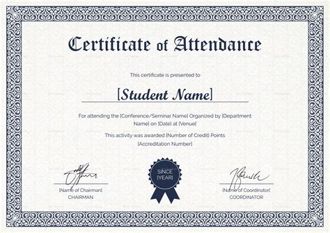 Attendance Certificate Template Word | Blank Templates Ideas